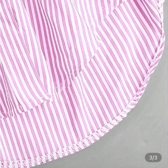 SHEIN Pink and White Striped Shirt - Picture 3 of 8